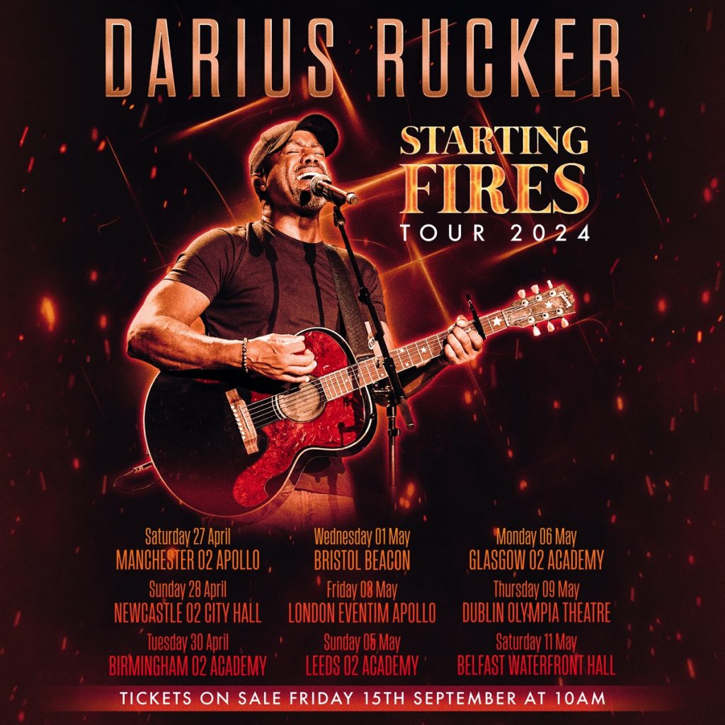 DARIUS RUCKER STARTING FIRES TOUR 2024 UK AND IRELAND DATES ANNOUNCED