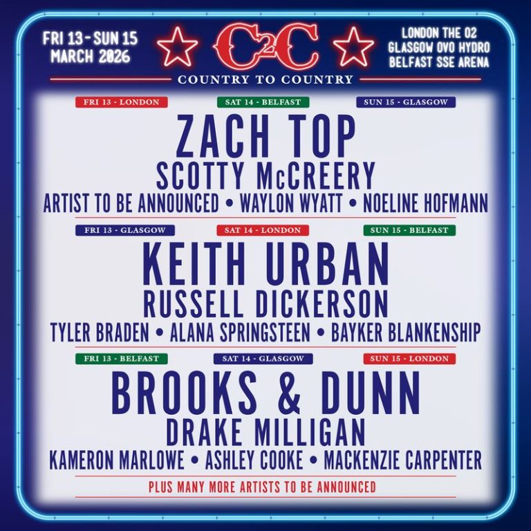 Country To Country Reveals Line Up For 2026 With Brooks Dunn Keith C2C 2026 768x768 