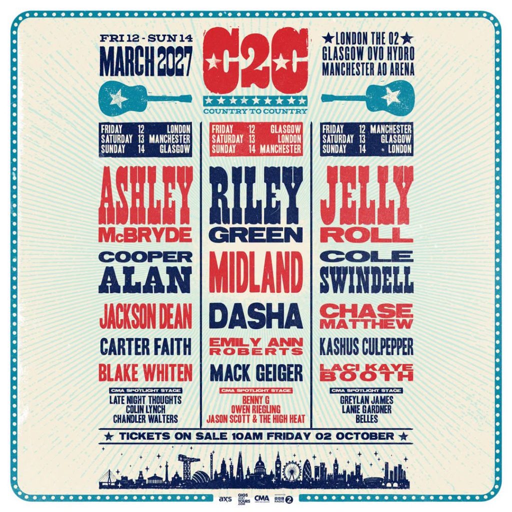 Roll It Riley COUNTRY TO COUNTRY FESTIVAL ANNOUNCES ASHLEY MCBRYDE, RILEY GREEN AND ...